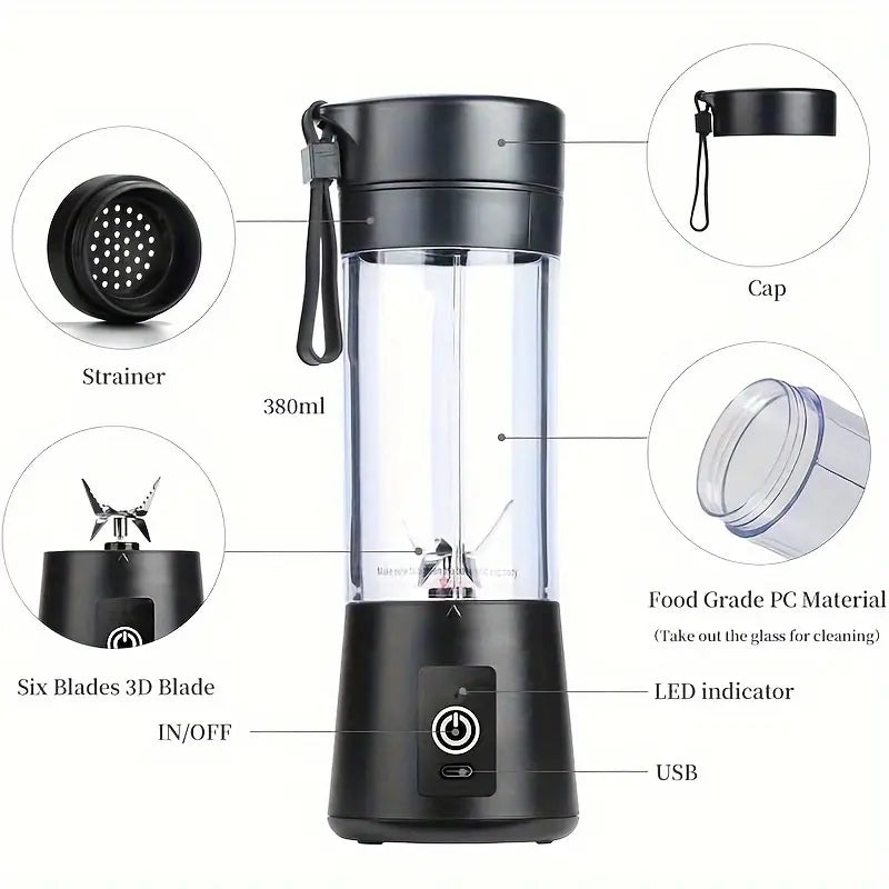 Electric Blender Juicer 400ml Usb Rechargeable