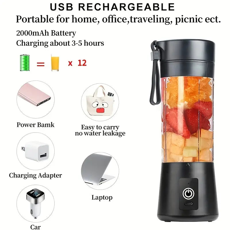 Electric Blender Juicer 400ml Usb Rechargeable