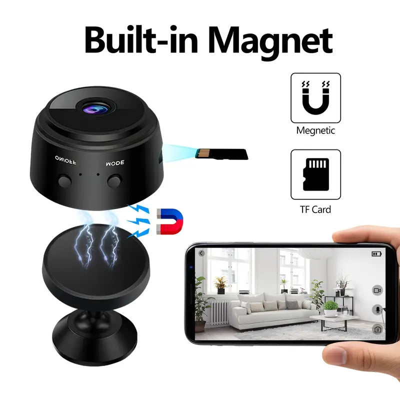 Mini wireless surveillience camera WiFi security monitoring, for home,car
